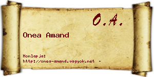 Onea Amand névjegykártya